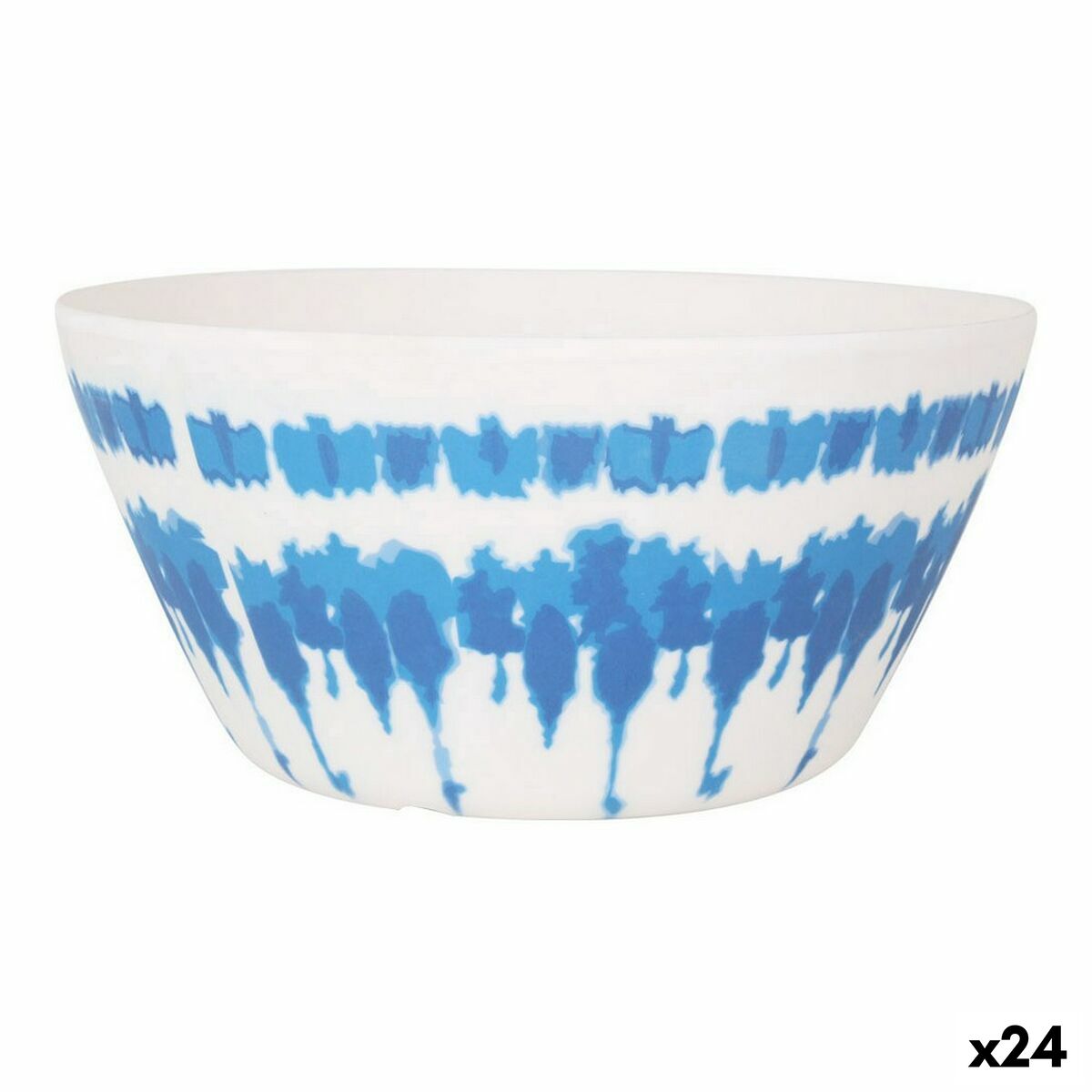 Saladeira Santa Clara Tie-Dye Azul Branco Melamina (24 Unidades) - EcoNest