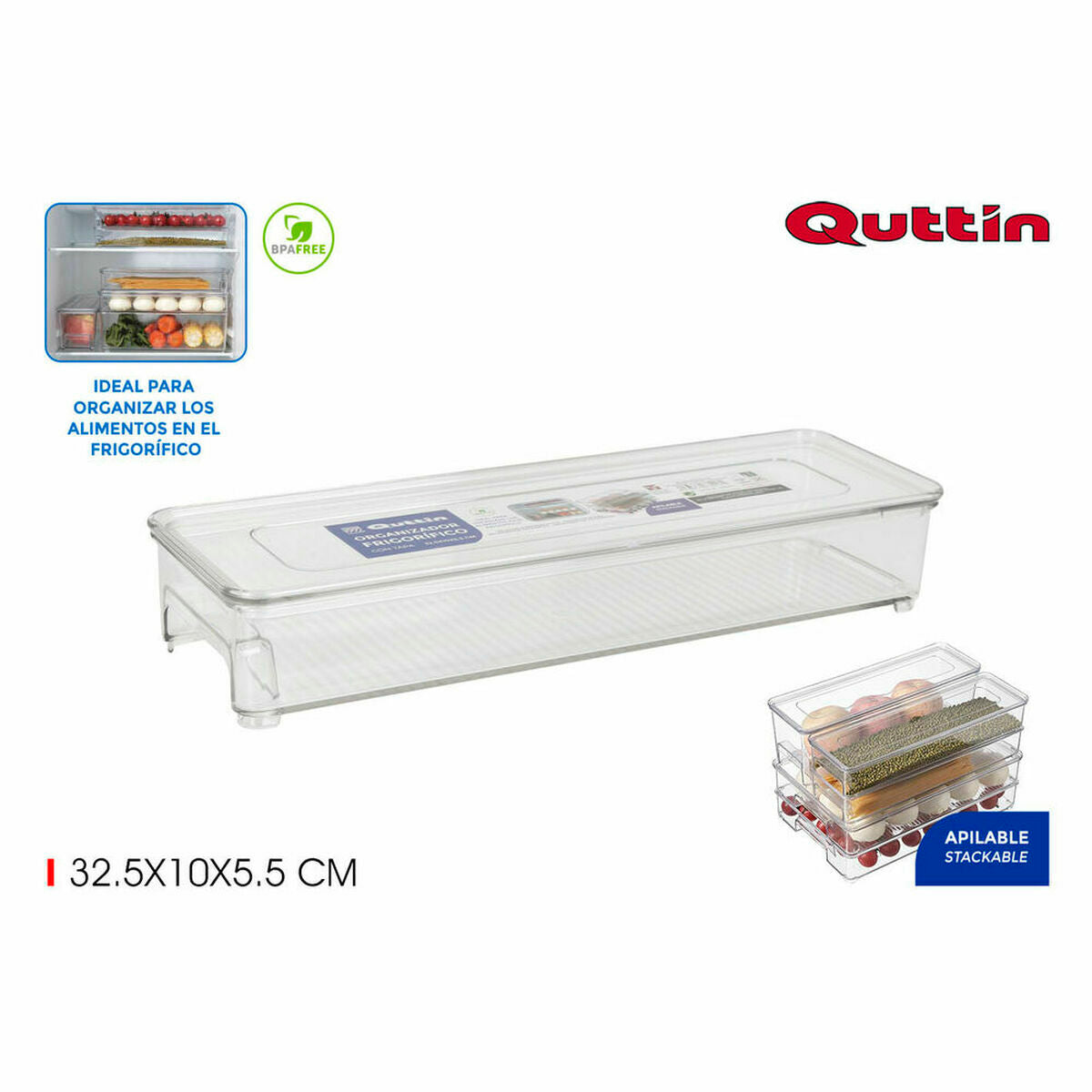 Organizador Multiusos Quttin Com tampa 32,5 x 10 x 5,5 cm - EcoNest