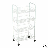 Carrinho de Vegetais Confortime Branco Metal 4 Prateleiras 36 x 26,5 x 86 cm (5 Unidades) - EcoNest