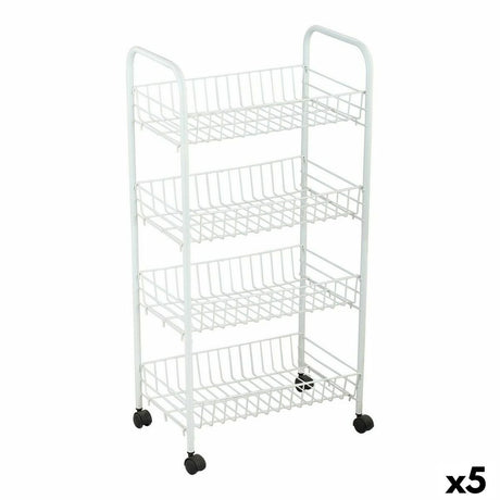 Carrinho de Vegetais Confortime Branco Metal 4 Prateleiras 36 x 26,5 x 86 cm (5 Unidades) - EcoNest