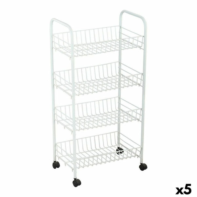 Carrinho de Vegetais Confortime Branco Metal 4 Prateleiras 36 x 26,5 x 86 cm (5 Unidades) - EcoNest