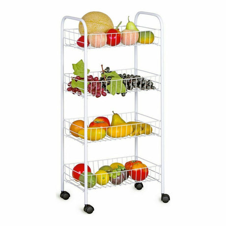 Carrinho de Vegetais Confortime Branco Metal 4 Prateleiras 36 x 26,5 x 86 cm (5 Unidades) - EcoNest