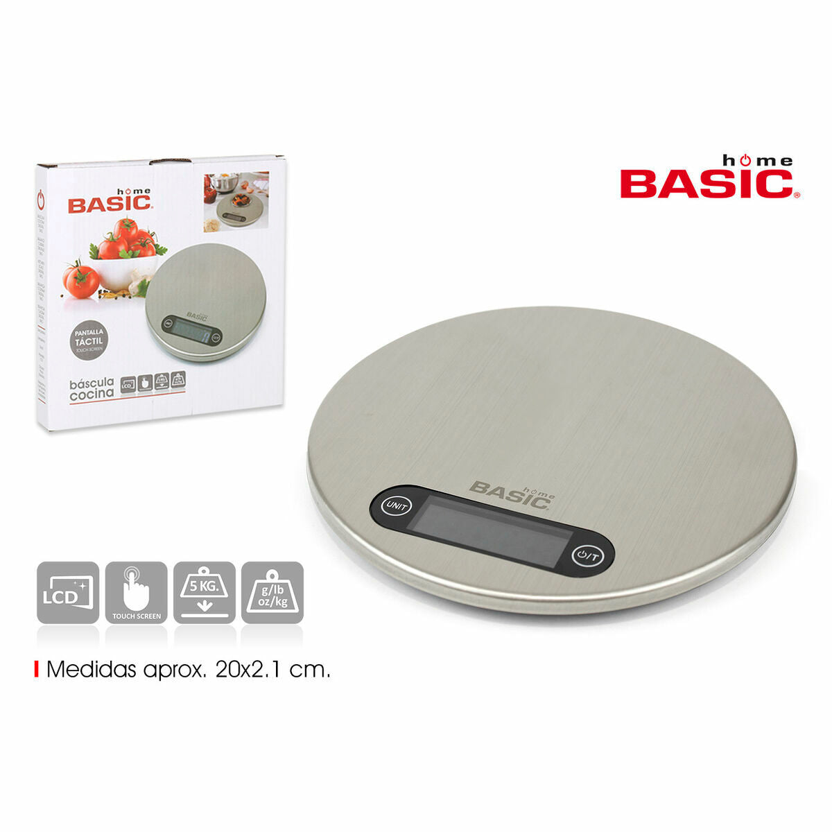 Balança de Cozinha Basic Home Prateado 20 x 2,1 cm (6 Unidades) - EcoNest