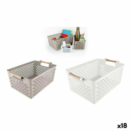 Cesta Multiusos Confortime Madeira 37 x 23 x 15 cm (18 Unidades) - EcoNest