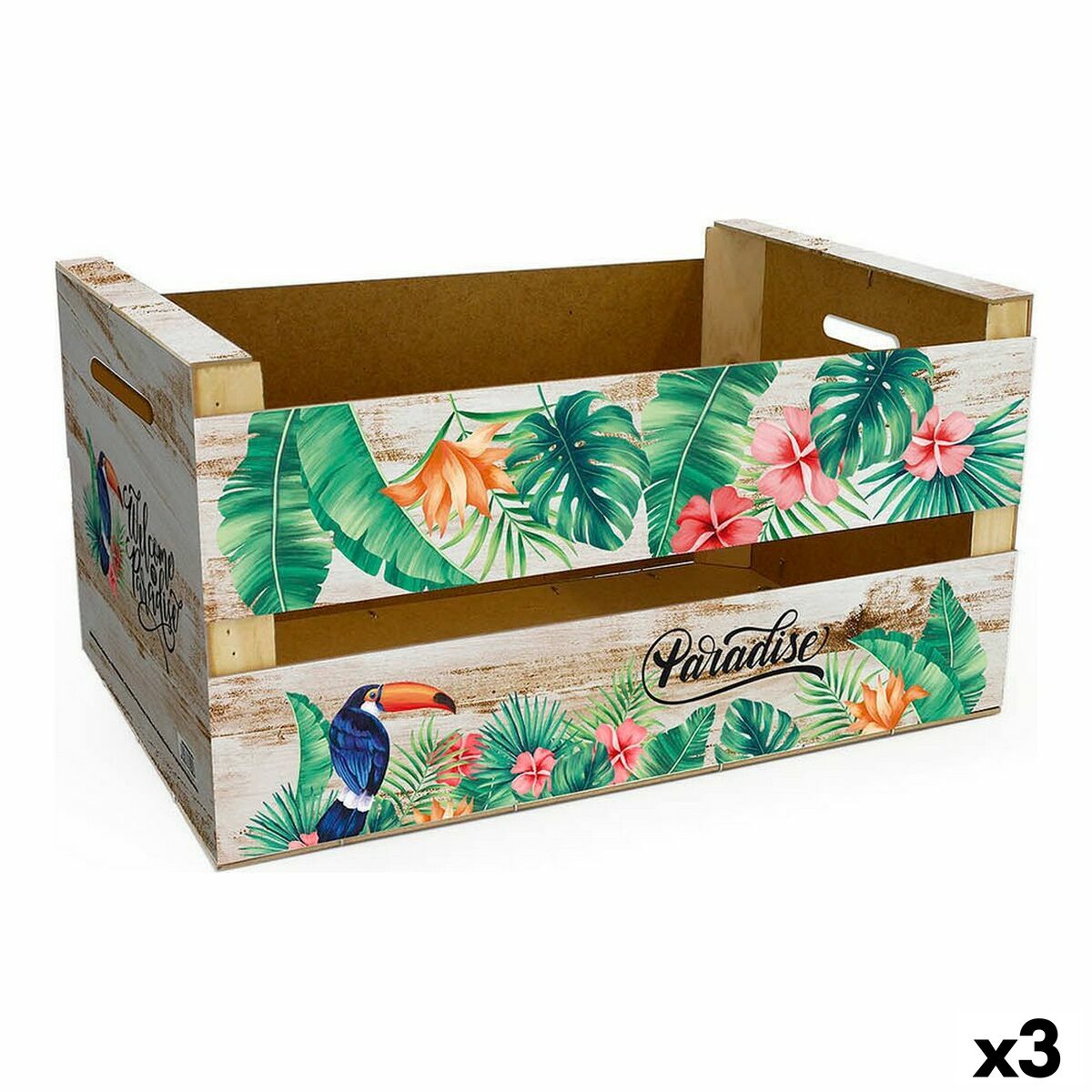 Caixa de Armazenagem Confortime Paradise (3 Unidades) (44 x 24,5 x 23 cm) - EcoNest