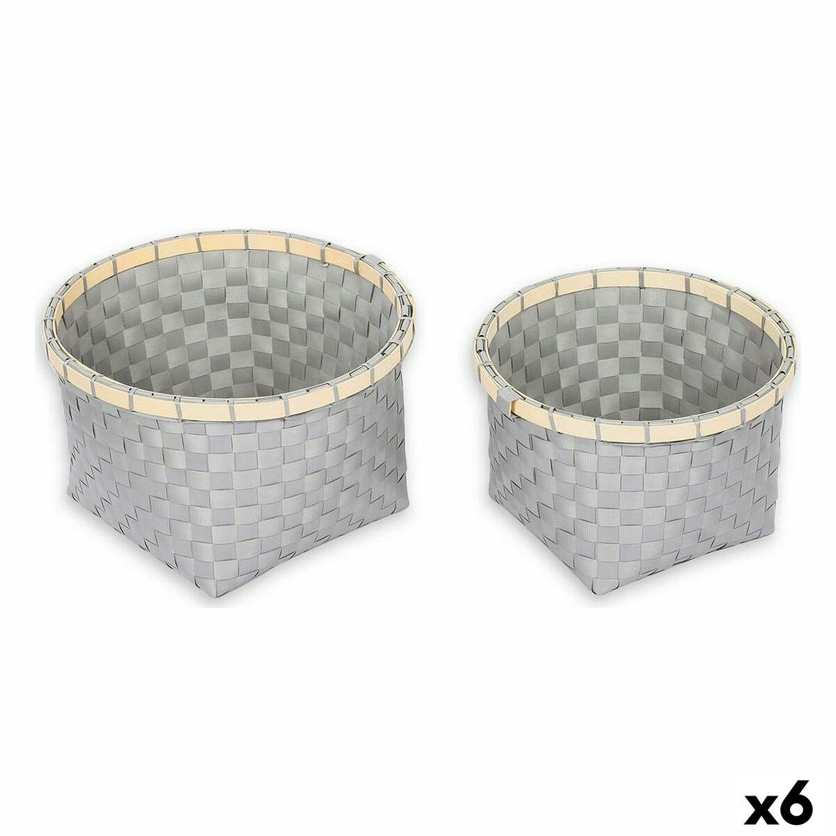 Conjunto de Cestas Confortime 2 Peças Redonda 26 x 26 x 17 cm (2 Peças) (6 Unidades) - EcoNest