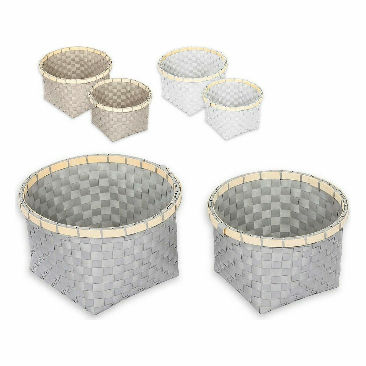 Conjunto de Cestas Confortime 2 Peças Redonda 26 x 26 x 17 cm (2 Peças) (6 Unidades) - EcoNest