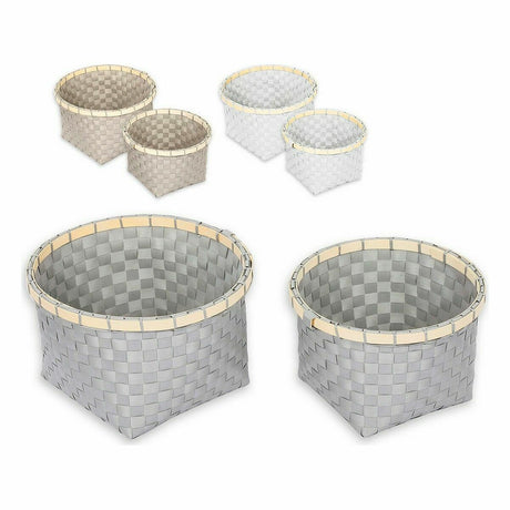 Conjunto de Cestas Confortime 2 Peças Redonda 26 x 26 x 17 cm (2 Peças) (6 Unidades) - EcoNest