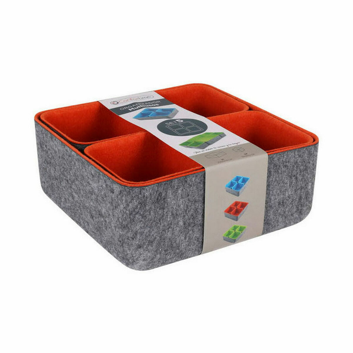Organizador Confortime Feltro 25,2 x 25 x 10 cm (6 Unidades) - EcoNest