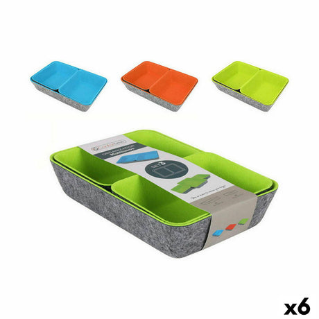 Conjunto de Cestos Confortime Organizador de Gavetas Feltro 3 Peças (6 Unidades) - EcoNest