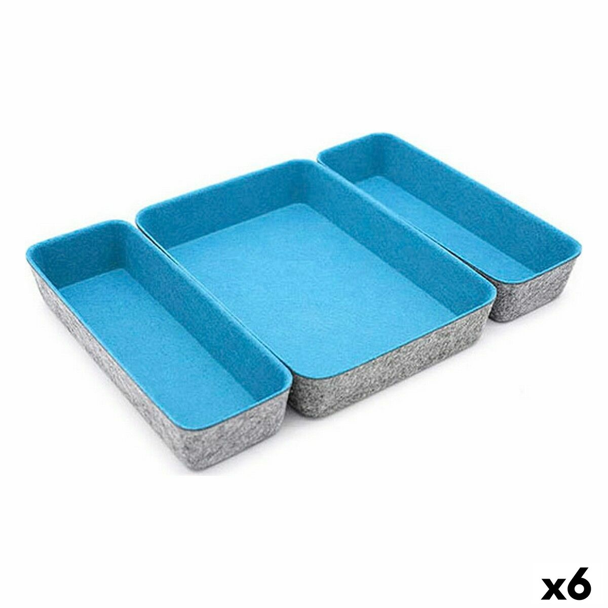 Conjunto de Cestas Confortime 3 Peças Feltro 28 x 20,5 x 5,3 cm (3 Peças) (6 Unidades) - EcoNest