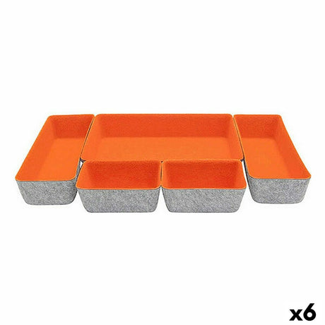 Conjunto de Cestas Confortime 5 Peças Feltro 27,5 x 20 x 5,3 cm (5 Peças) (6 Unidades) - EcoNest