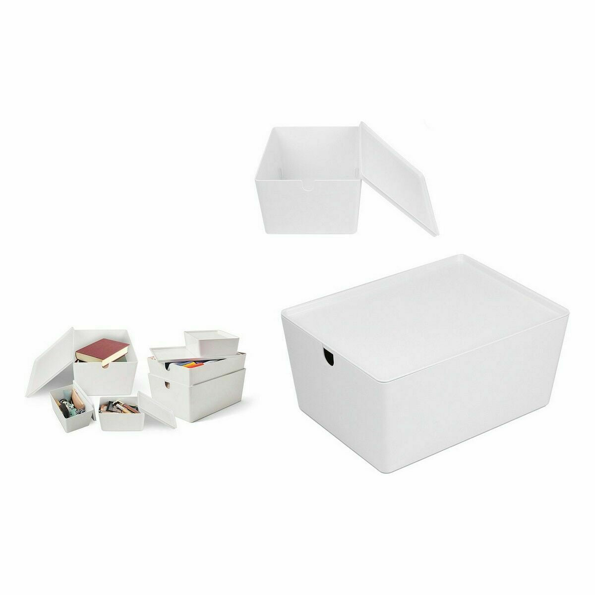 Caixa de Organização Empilhável Confortime Com tampa 35 x 26 x 16 cm (6 Unidades) - EcoNest