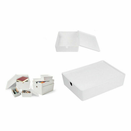 Caixa de Organização Empilhável Confortime Com tampa 35 x 26 x 8,5 cm (8 Unidades) - EcoNest