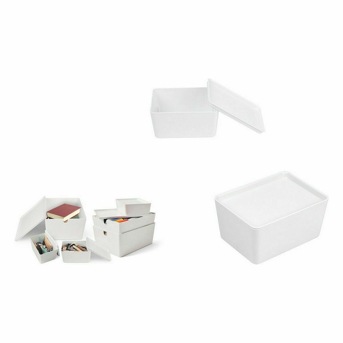 Caixa de Organização Empilhável Confortime Com tampa 17,5 x 13 x 8,5 cm (12 Unidades) - EcoNest