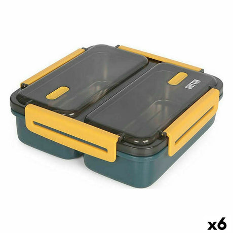 Lancheira Hermética ThermoSport Duplo Aço Plástico 19,8 x 19,8 x 6,3 cm (6 Unidades) - EcoNest