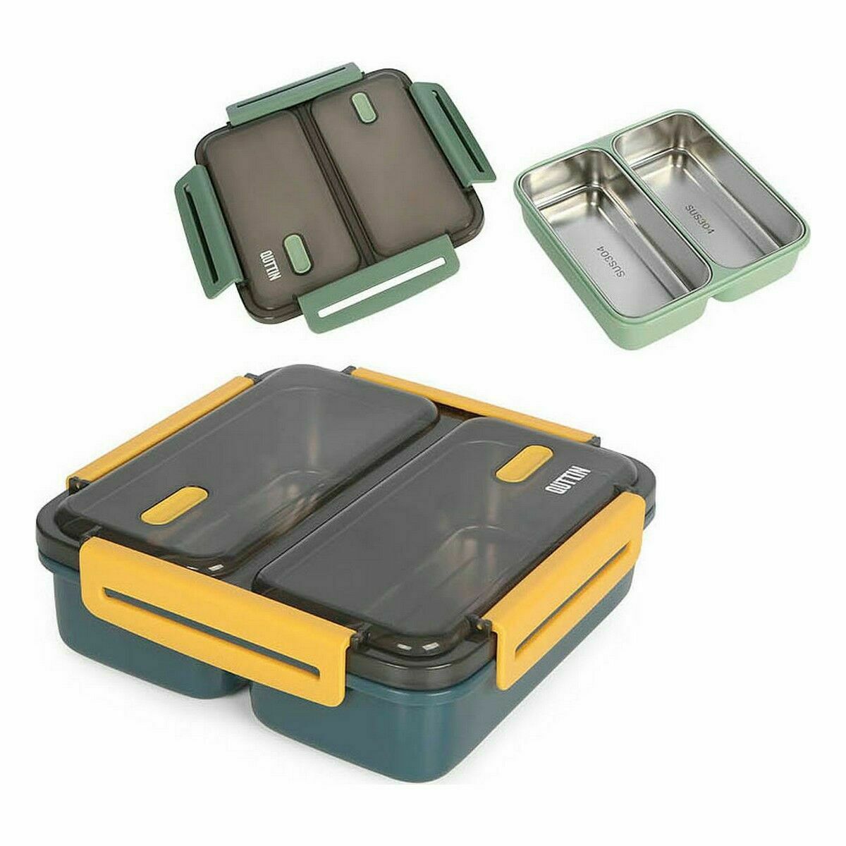 Lancheira Hermética ThermoSport Duplo Aço Plástico 19,8 x 19,8 x 6,3 cm (6 Unidades) - EcoNest