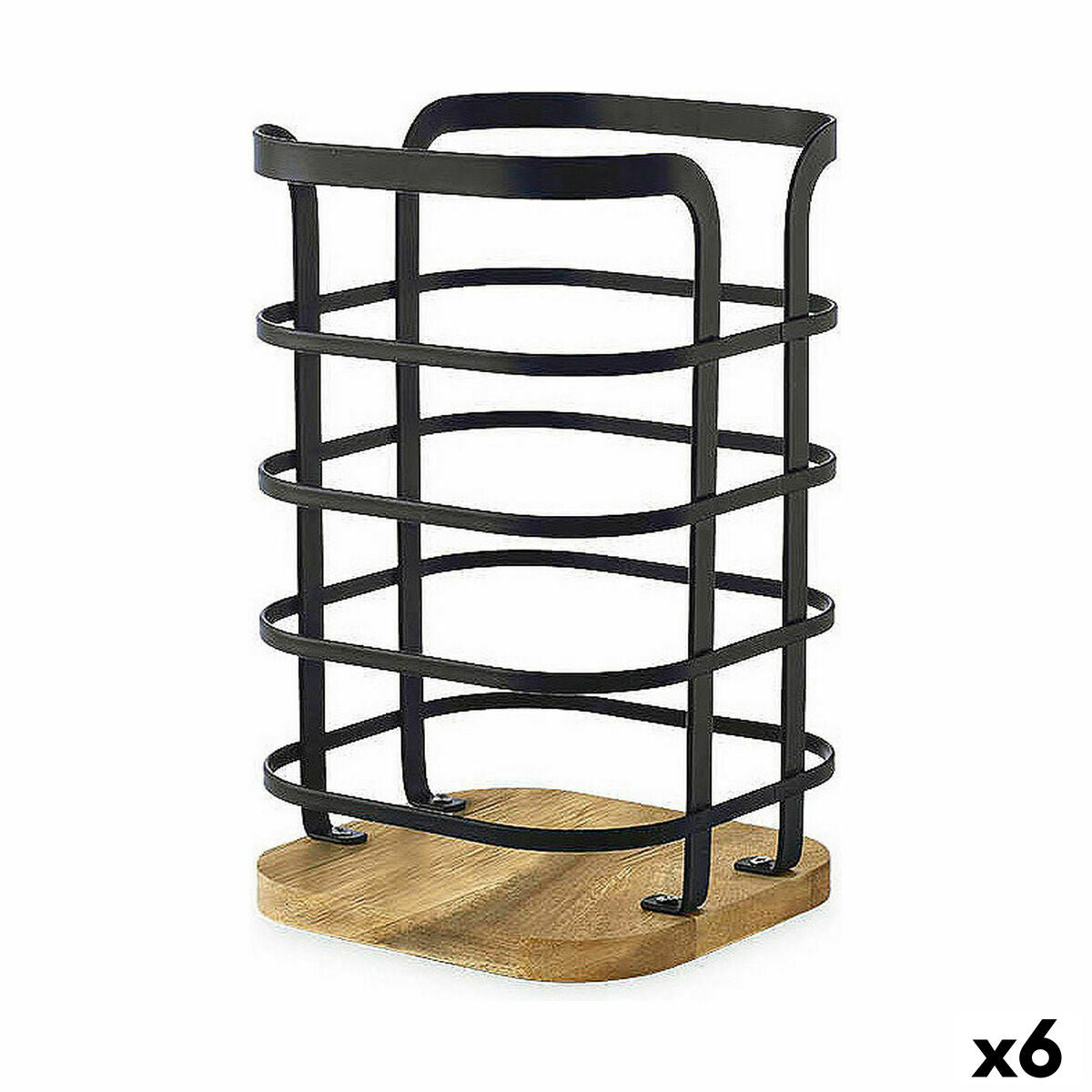 Recipiente para Utensílios de Cozinha Confortime West Preto Metal (6 Unidades) - EcoNest