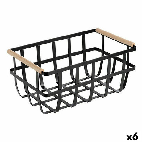 Cesta Multiusos Confortime Preto 36 x 22 x 15,5 cm (6 Unidades) - EcoNest