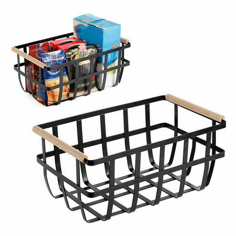Cesta Multiusos Confortime Preto 36 x 22 x 15,5 cm (6 Unidades) - EcoNest
