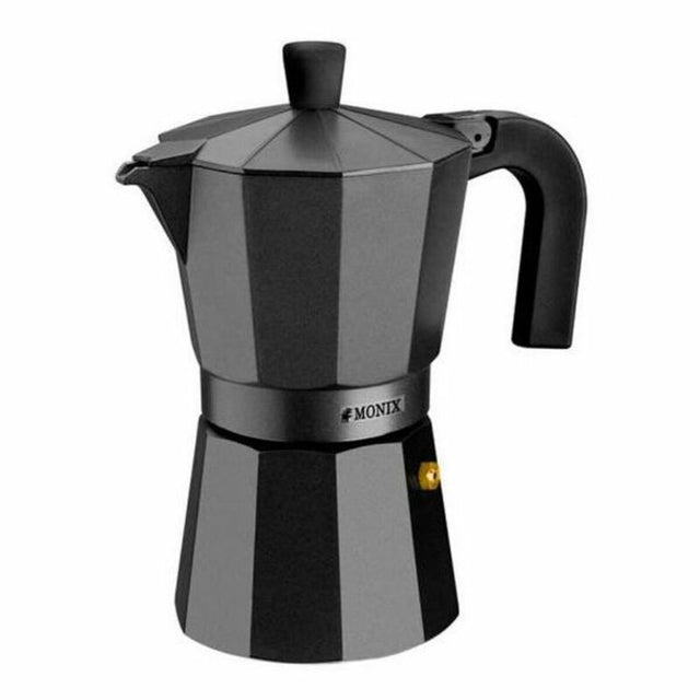 Cafeteira Italiana Monix Vitro Noir Alumínio Metal Aço inoxidável 1,5 L - EcoNest