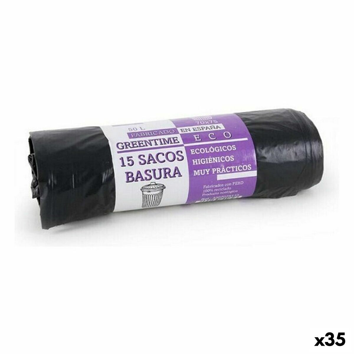 Sacos de Lixo Eco Green Time Greentime eco 50 L (35 Unidades) - EcoNest
