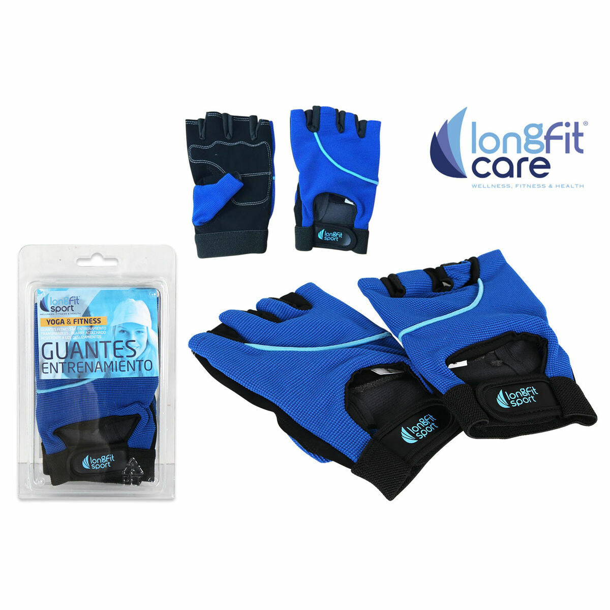 Luvas de Treino LongFit Sport Longfit sport Azul/Preto - EcoNest