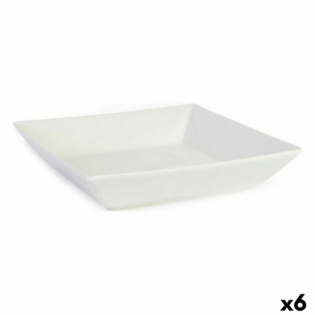 Saladeira La Mediterránea Elite Branco Cerâmica 21 x 21 x 4,5 cm (6 Unidades) (21 x 21 x 4,5 cm) - EcoNest