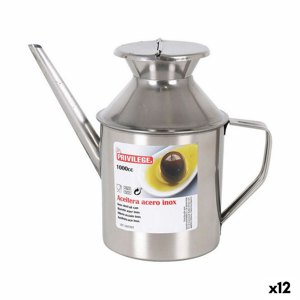 Galheteiro Privilege Qutin Aço inoxidável 1 L (12 Unidades) - EcoNest