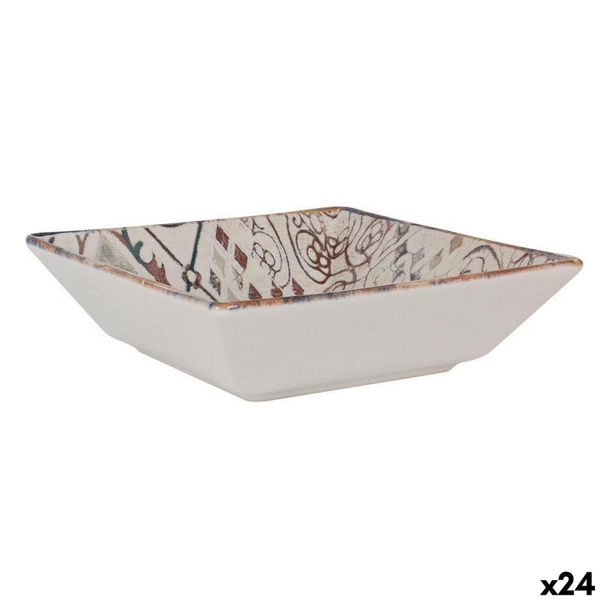 Saladeira La Mediterránea Grecia Porcelana 18 x 18 x 5 cm (24 Unidades) - EcoNest