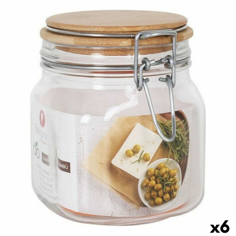 Bote Borgonovo 750 ml Hermético Bambu 10 x 10 x 13 cm (6 Unidades) - EcoNest