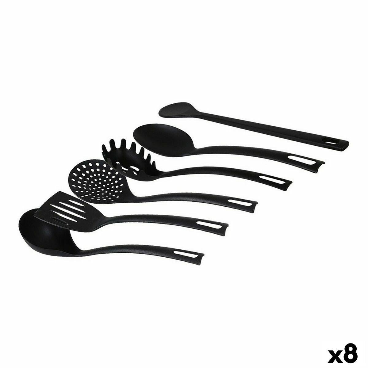 Conjunto de Utensílios para Cozinha Quttin Quttin Preto (6 Peças) (8 Unidades) (6 pcs) - EcoNest