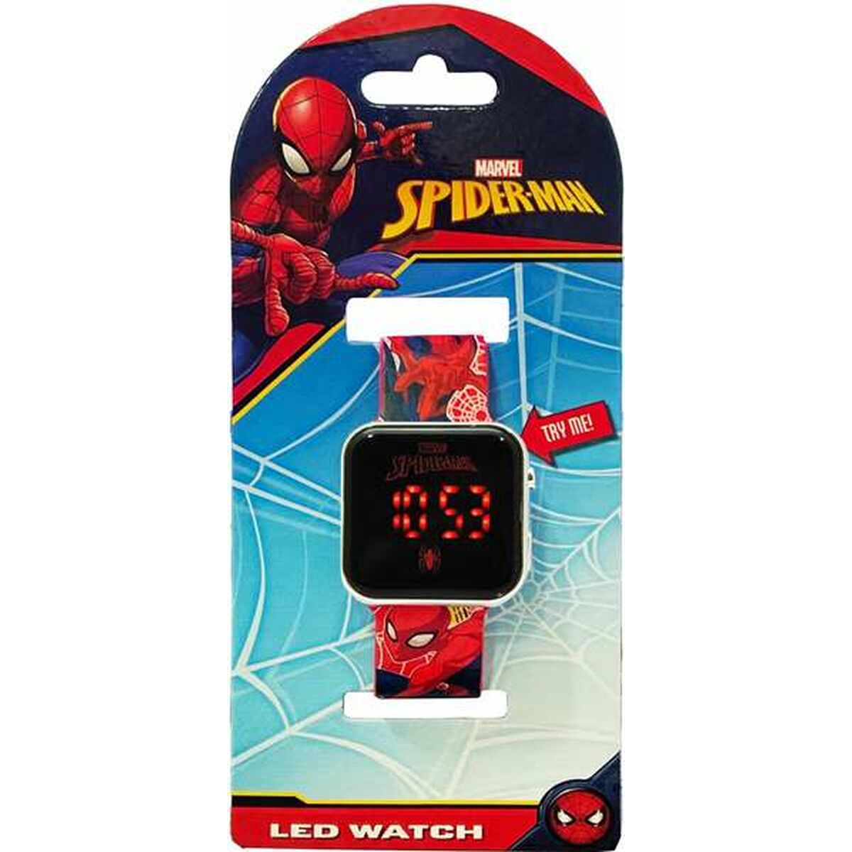 Relógio digital Spider-Man Ecrã LED Vermelho Ø 3,5 cm - EcoNest