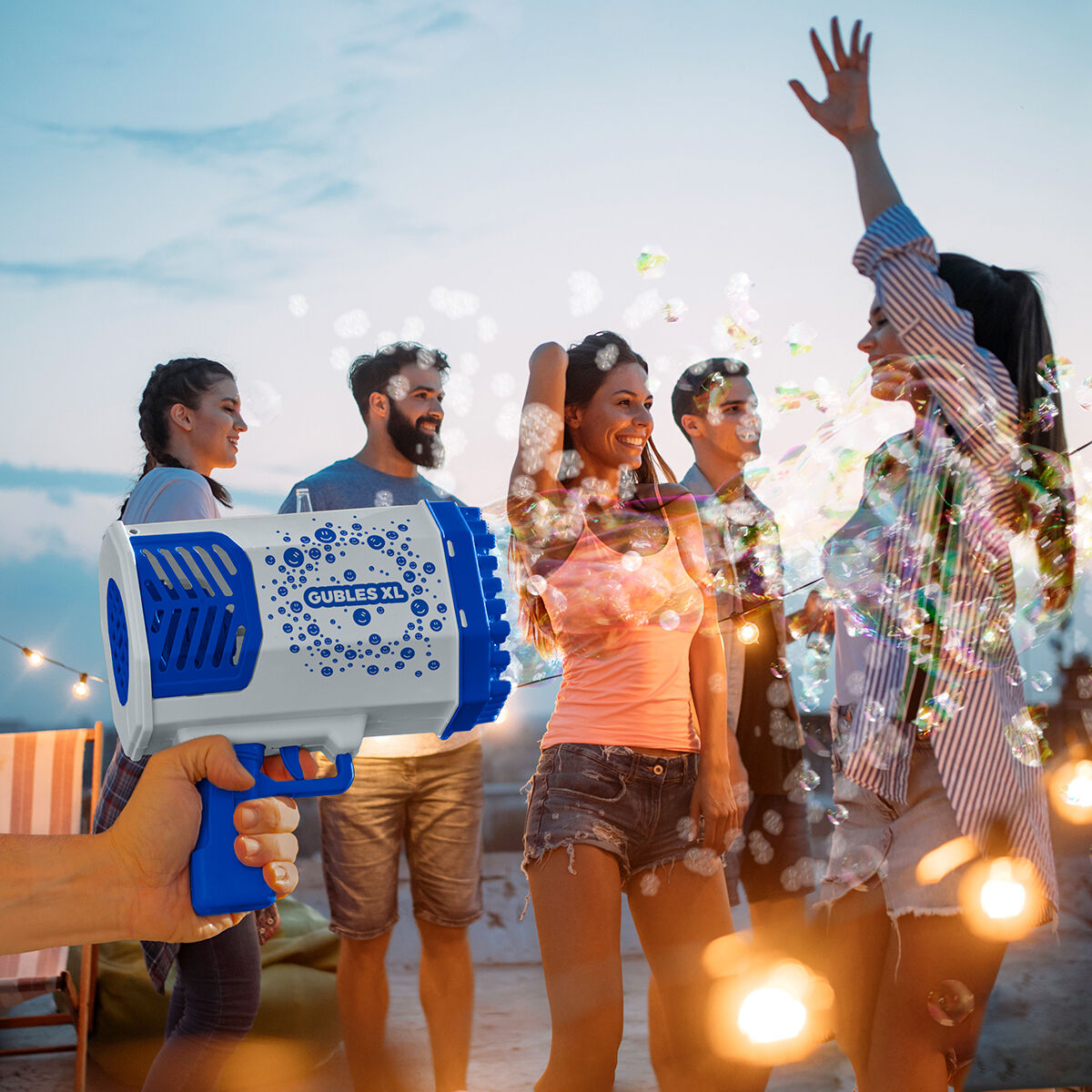 Pistola de Bolas de Sabão Gigantes com LED Gubles XL InnovaGoods - EcoNest