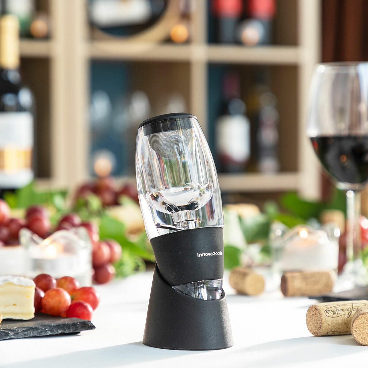 Arejador de Vinho com Filtro, Suporte e Capa Wineir InnovaGoods - EcoNest