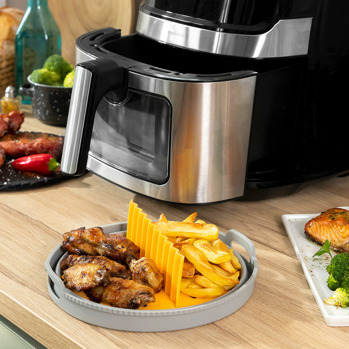 Cesto de Silicone Dobrável para Fritadeiras de Ar Fliynner InnovaGoods - EcoNest