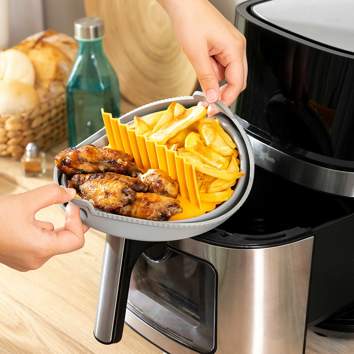 Cesto de Silicone Dobrável para Fritadeiras de Ar Fliynner InnovaGoods - EcoNest