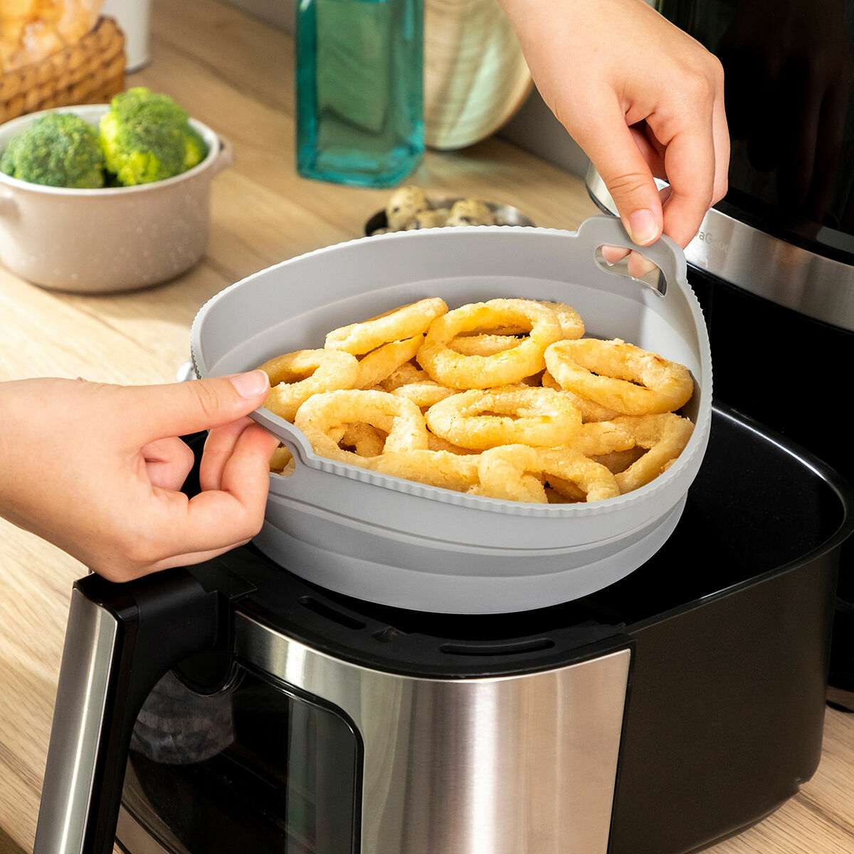 Cesto de Silicone Dobrável para Fritadeiras de Ar Fliynner InnovaGoods - EcoNest