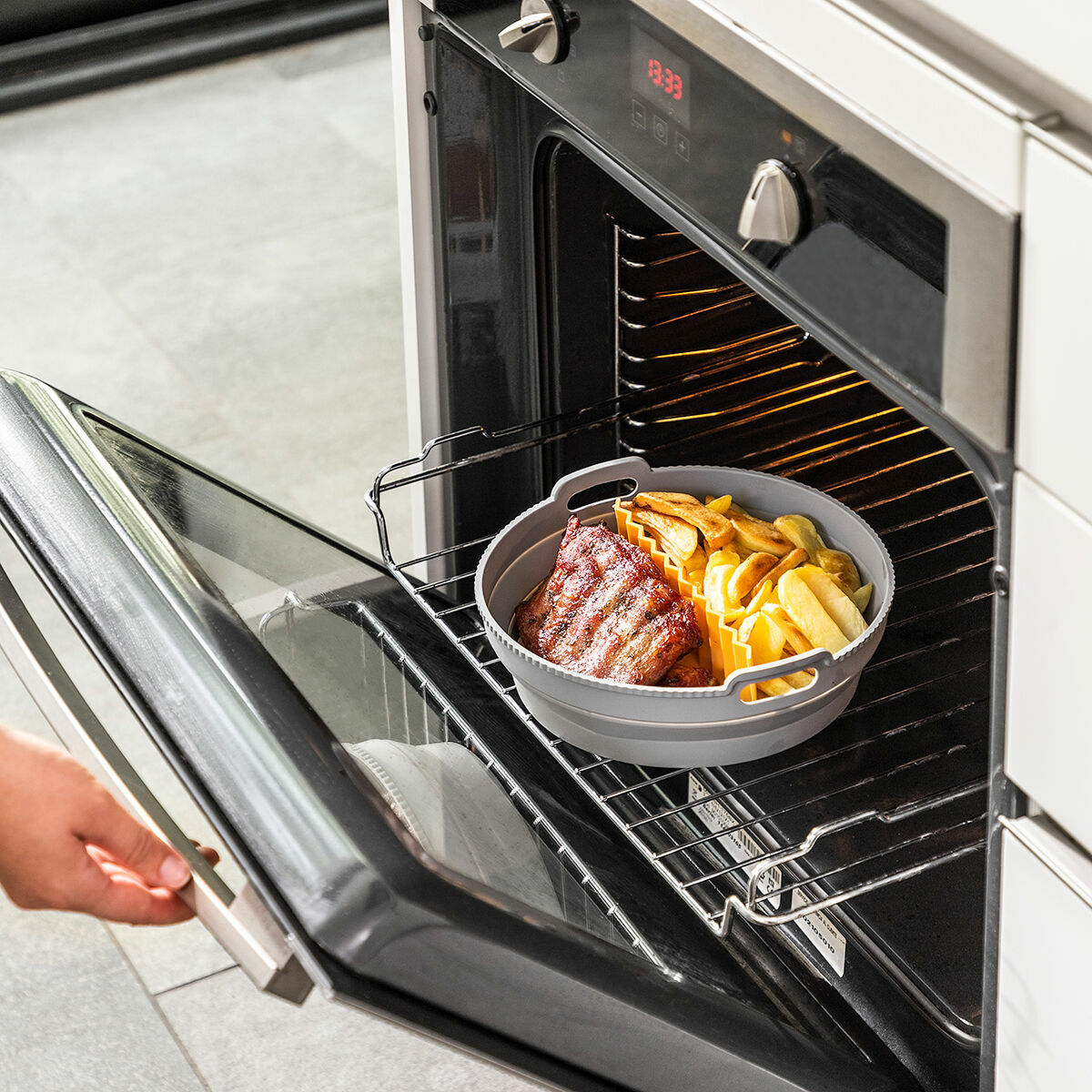 Cesto de Silicone Dobrável para Fritadeiras de Ar Fliynner InnovaGoods - EcoNest