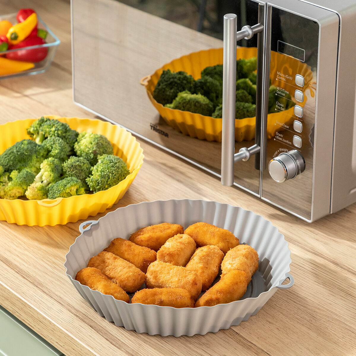Cestos de Silicone com Pincel para Fritadeiras a Ar Mollicon InnovaGoods 2 Unidades - EcoNest