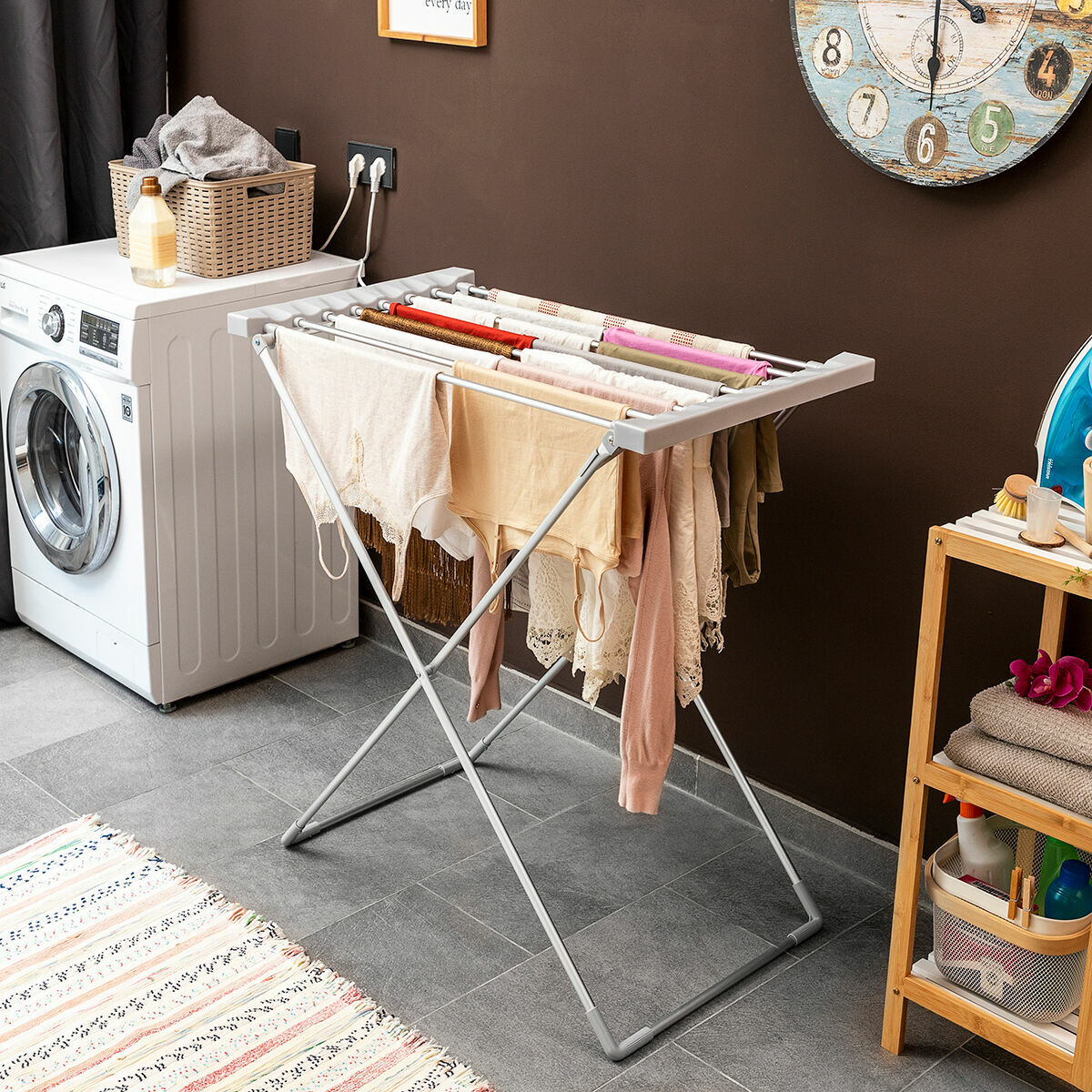 Estendal Elétrico Dobrável Dryak InnovaGoods 8 Barras 120 W - EcoNest