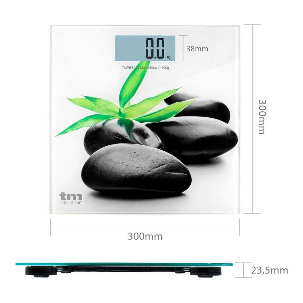 Balança digital para casa de banho TM Electron Zen Cinzento Slim (23 mm) - EcoNest