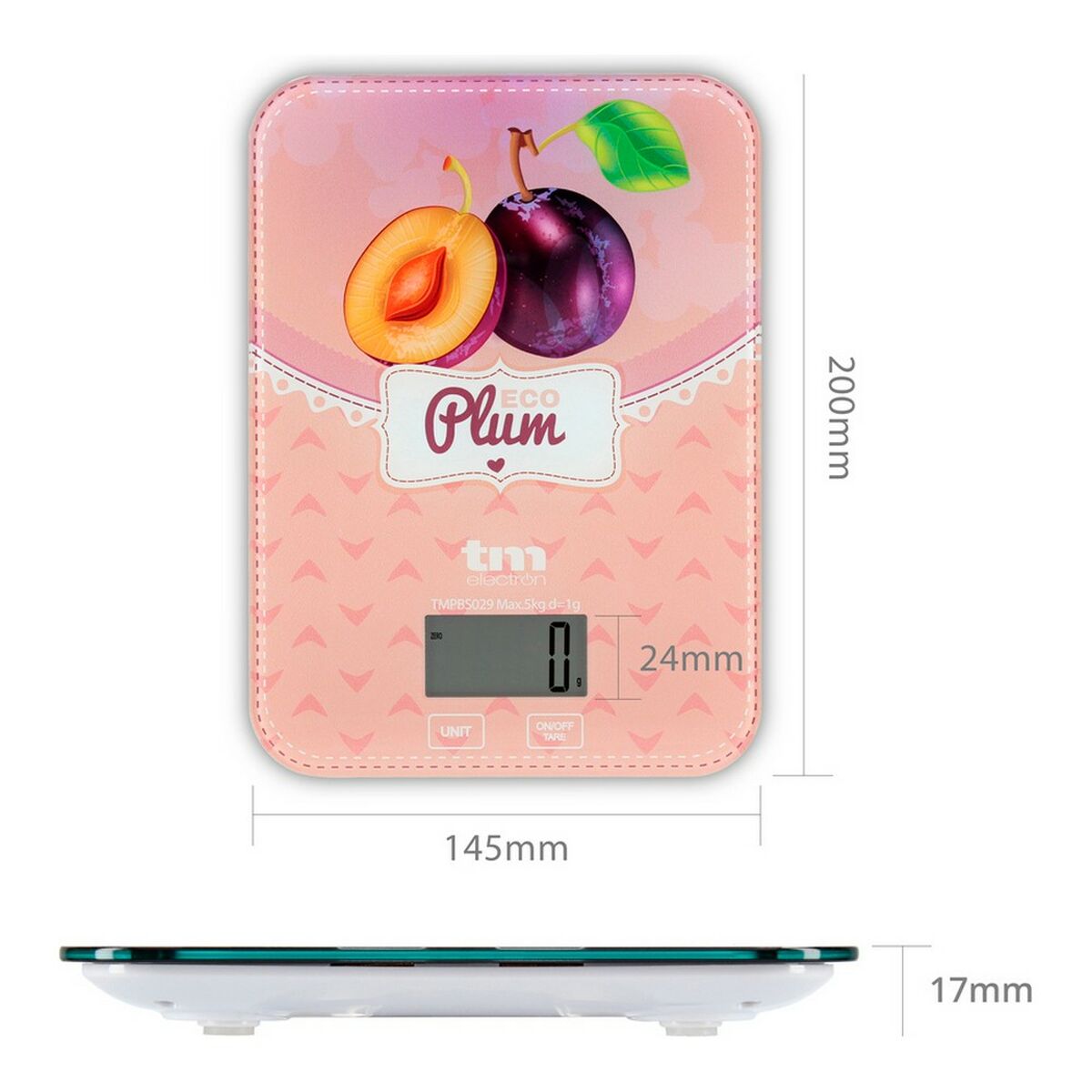 balança de cozinha TM Electron Eco Plum 5 kg - EcoNest