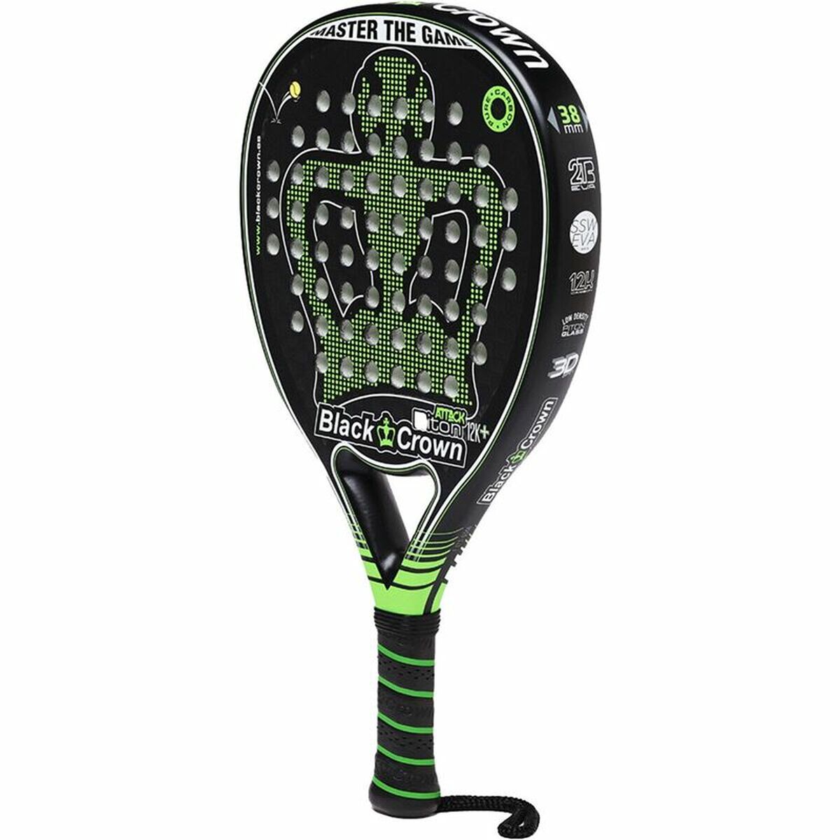 Raquete de Padel Black Crown Piton Attack 12K Preto - EcoNest