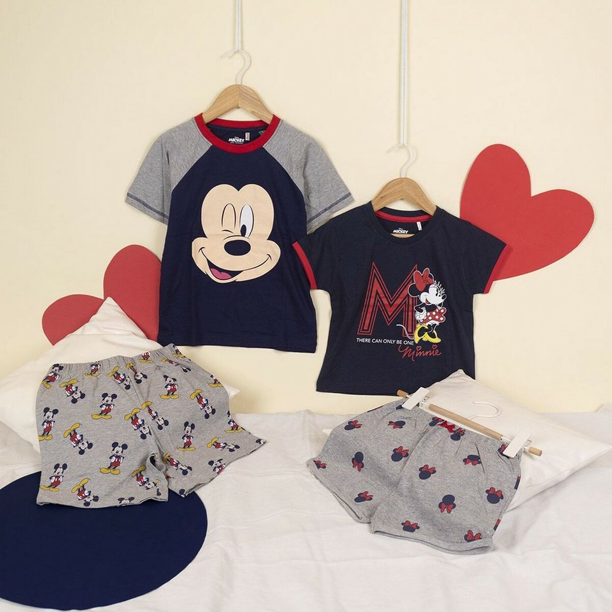 Pijama de Verão Mickey Mouse Cinzento - EcoNest