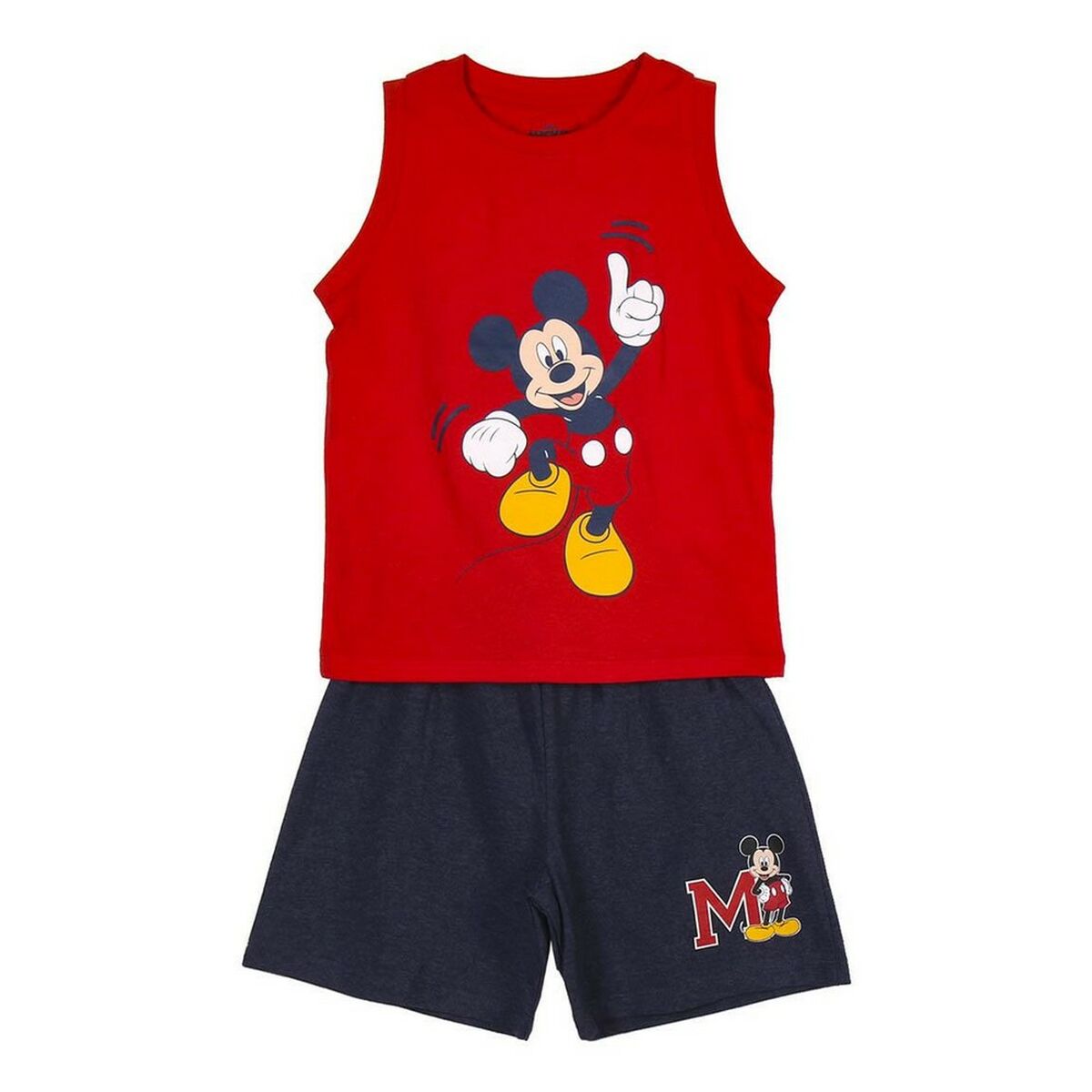 Pijama de Verão Mickey Mouse Vermelho - EcoNest