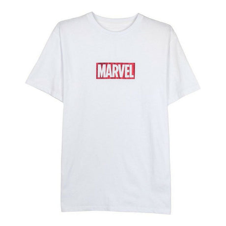 Camisola de Manga Curta Homem Marvel Branco Adultos - EcoNest