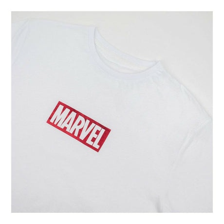Camisola de Manga Curta Homem Marvel Branco Adultos - EcoNest