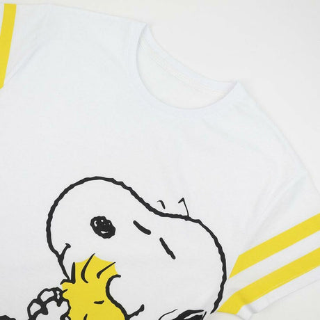Camisola de Manga Curta Mulher Snoopy Branco - EcoNest