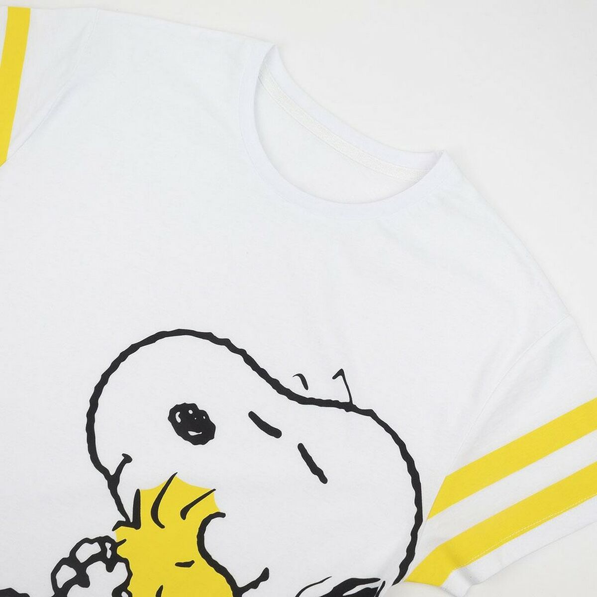 Camisola de Manga Curta Mulher Snoopy Branco - EcoNest